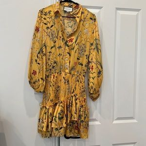 Alexis Yellow Botanical Mini Dress
